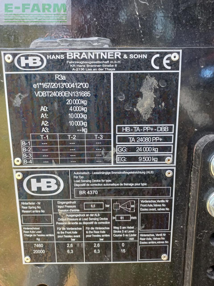 Brantner powerpush 24080 + - Сельскохозяйственный прицеп-самосвал: фото 3 Brantner powerpush 24080 + - Сельскохозяйственный прицеп-самосвал: фото 3