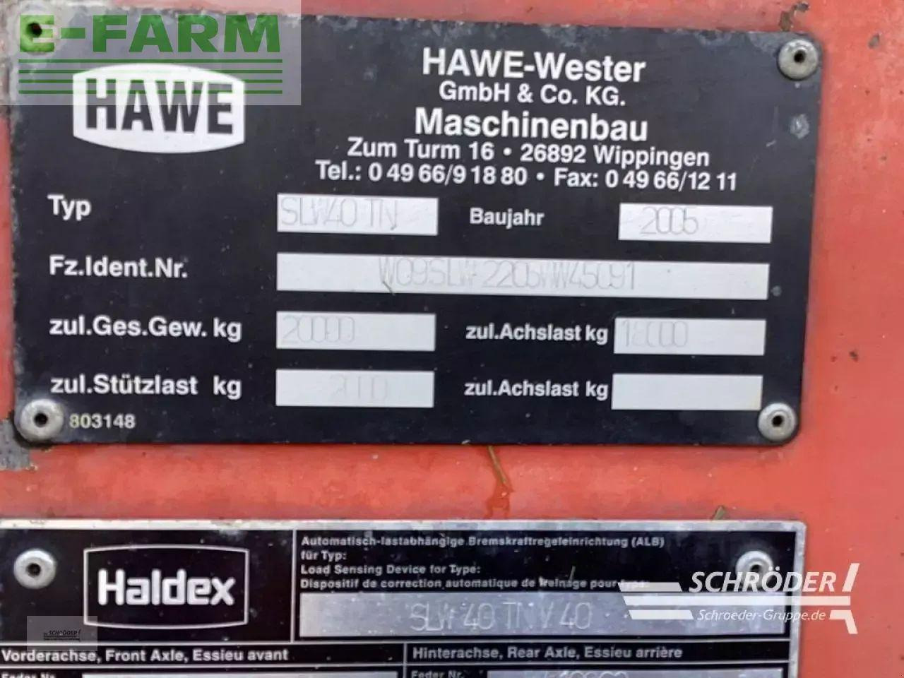 HAWE slw 40 tn - Сельскохозяйственный прицеп-самосвал: фото 2 HAWE slw 40 tn - Сельскохозяйственный прицеп-самосвал: фото 2