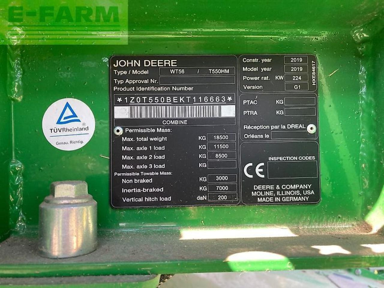 Зерноуборочный комбайн John Deere t550 hmt (my19): фото 8