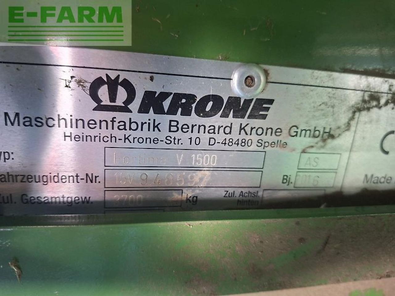 Krone fortima v 1500 mc - Пресс-подборщик тюковый: фото 4 Krone fortima v 1500 mc - Пресс-подборщик тюковый: фото 4