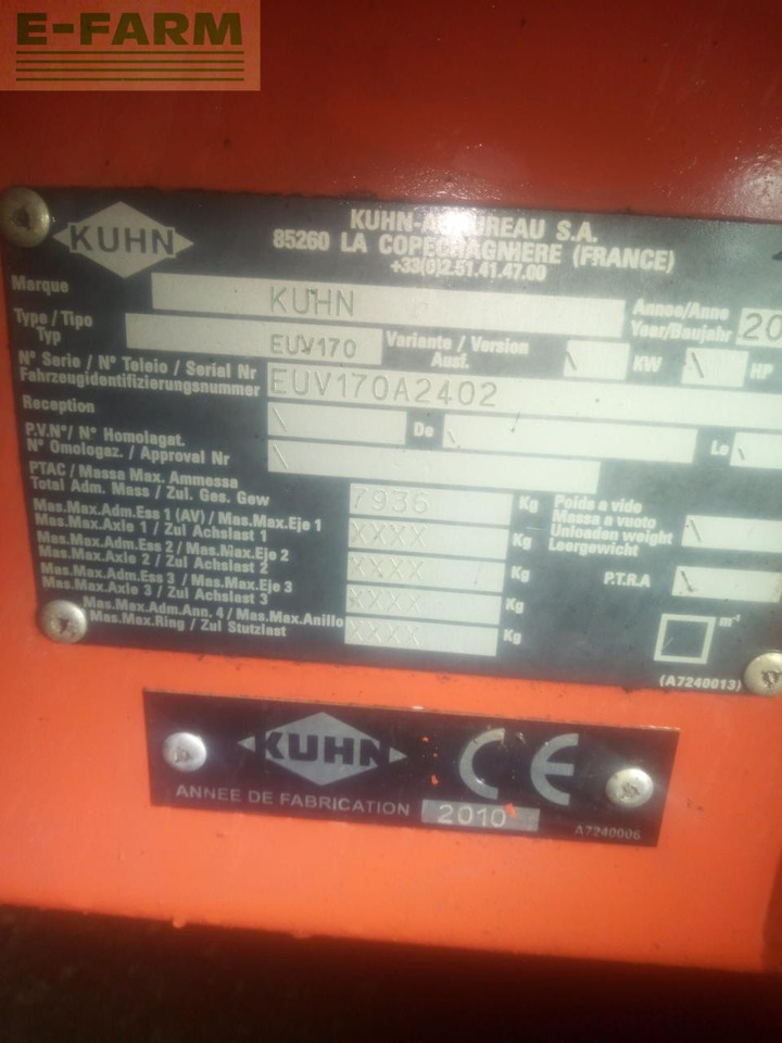 Kuhn Euromix 1040 - Инвентарь для животноводства: фото 4 Kuhn Euromix 1040 - Инвентарь для животноводства: фото 4