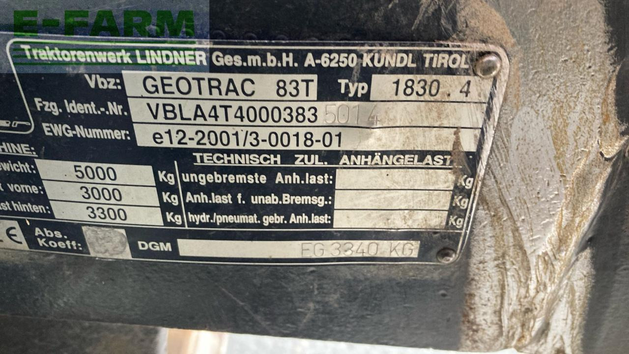 Трактор Lindner Geotrac 83 Turbo: фото 12