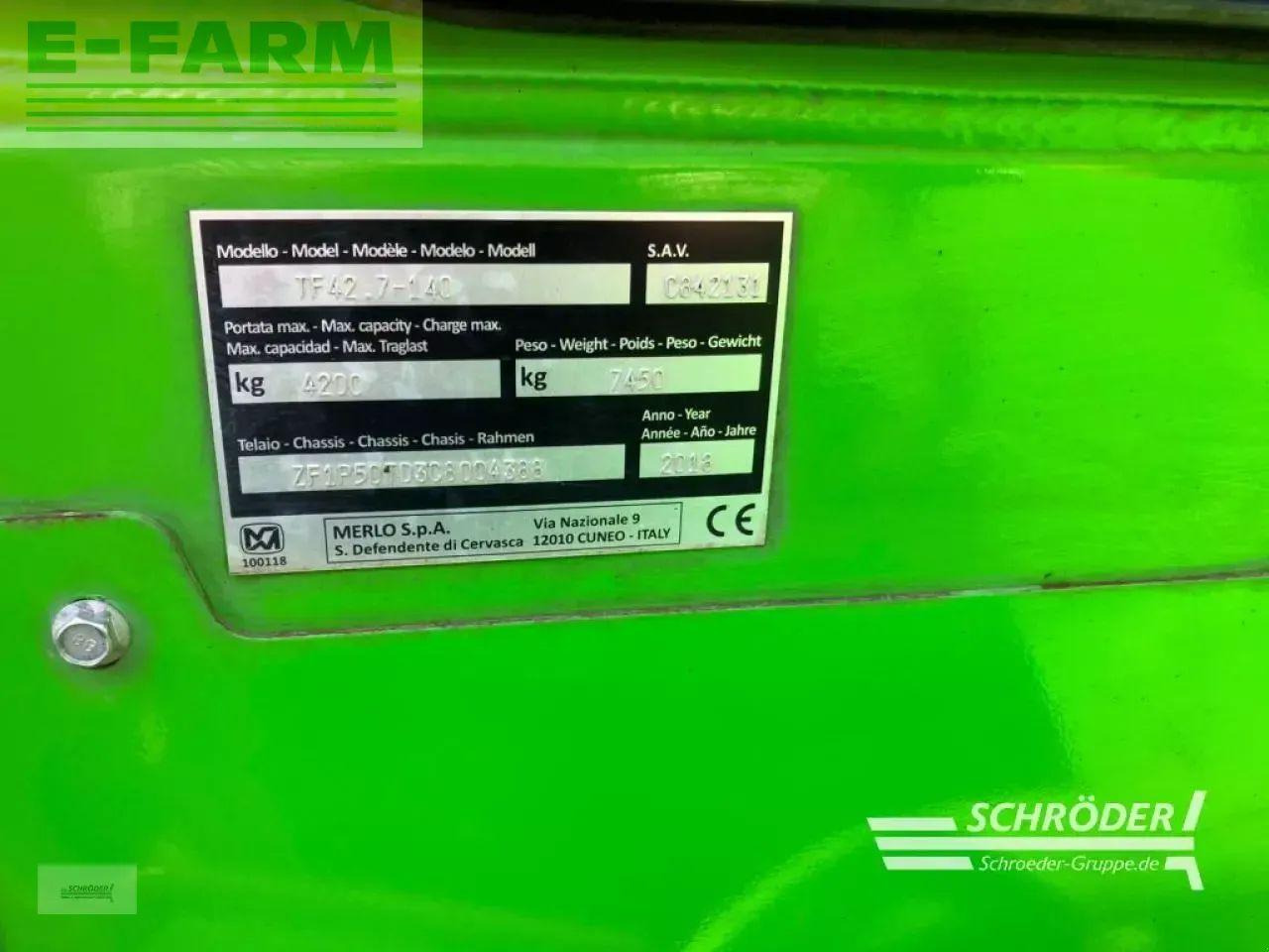 Телескопический погрузчик Merlo tf 42.7 - 140: фото 9 Телескопический погрузчик Merlo tf 42.7 - 140: фото 9
