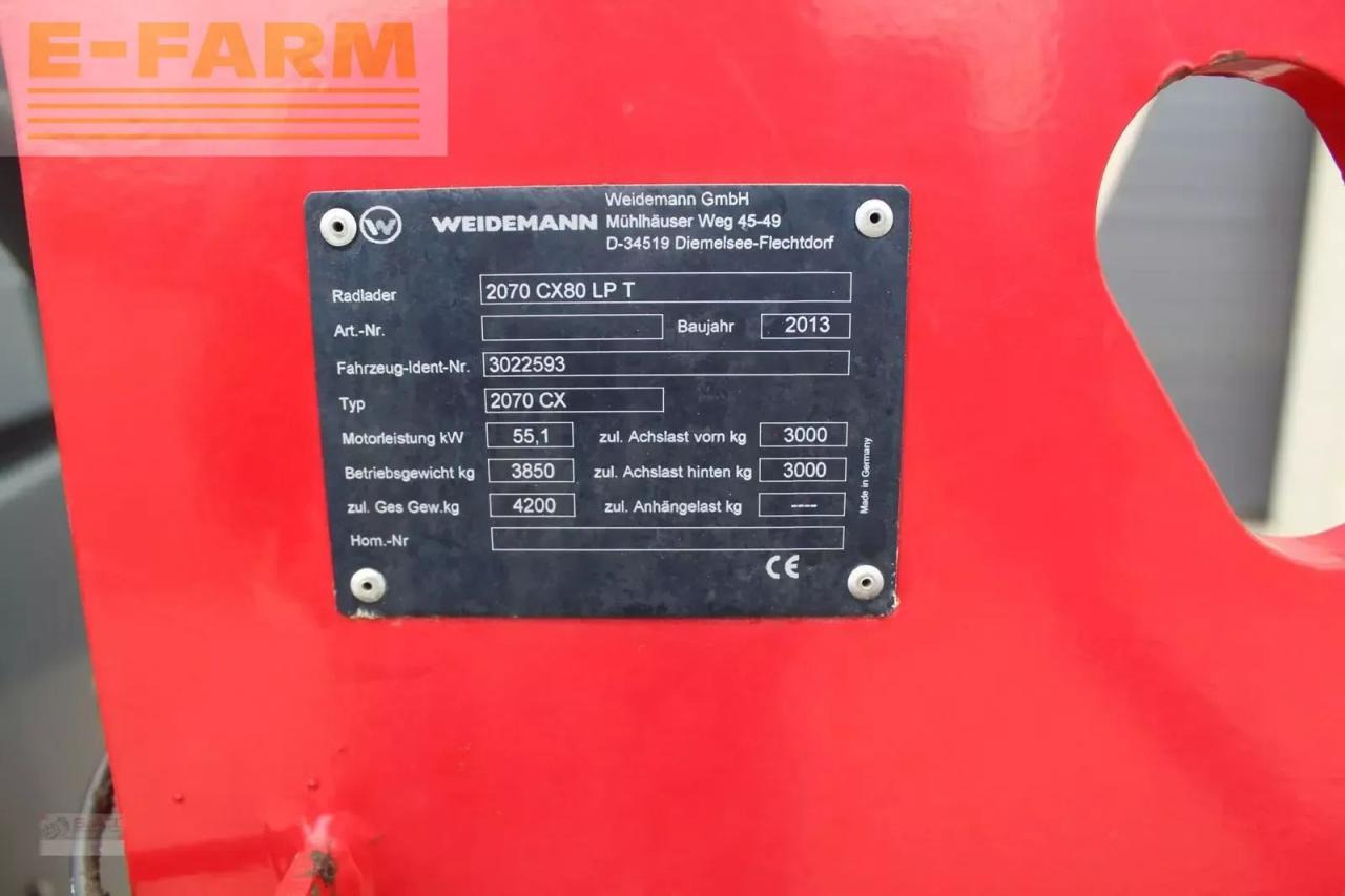 Колёсный погрузчик Weidemann 2070 cx 80 ohne partikelfilter: фото 15