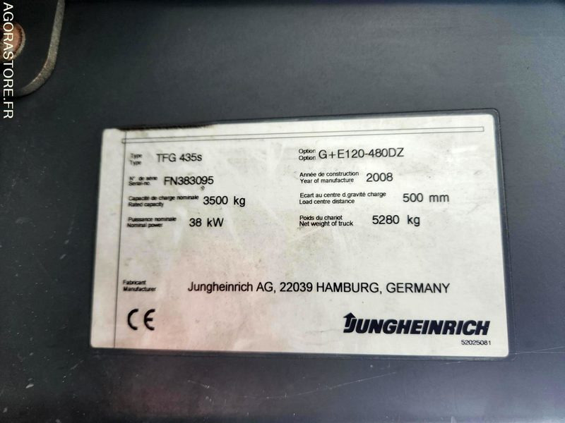 CHARIOT JUNGHEINRICH DFG 435s 480DZ - 2008 / 3260 HEURES - Вилочный погрузчик: фото 4 CHARIOT JUNGHEINRICH DFG 435s 480DZ - 2008 / 3260 HEURES - Вилочный погрузчик: фото 4