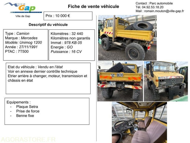 CAMION MERCEDES UNIMOG 1200 - Грузовик: фото 1 CAMION MERCEDES UNIMOG 1200 - Грузовик: фото 1