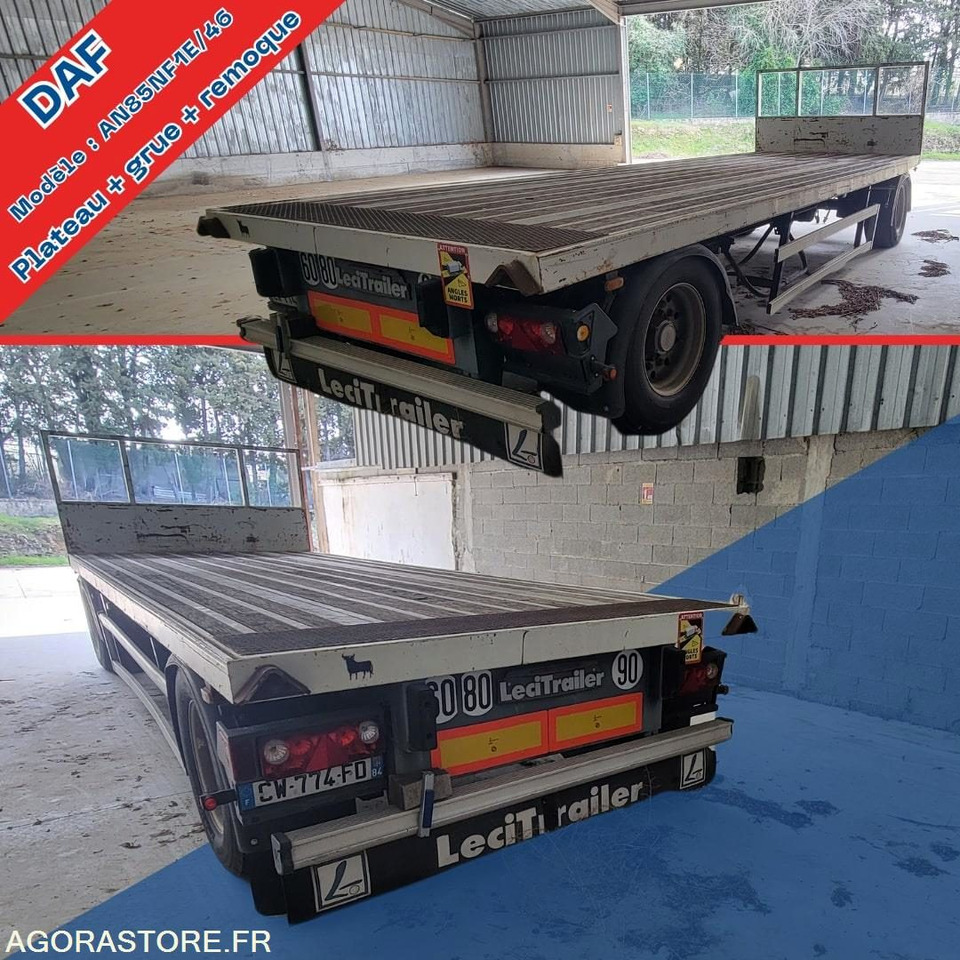 Грузовик Camion DAF plateau avec grue HMF + Remorque Lecitrail: фото 8