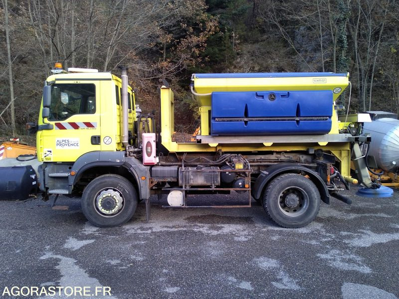 Грузовик MAN 18.280 TGM 4X4 , saleuse STRATOS B40K, lame acier, aileron déneigement: фото 7