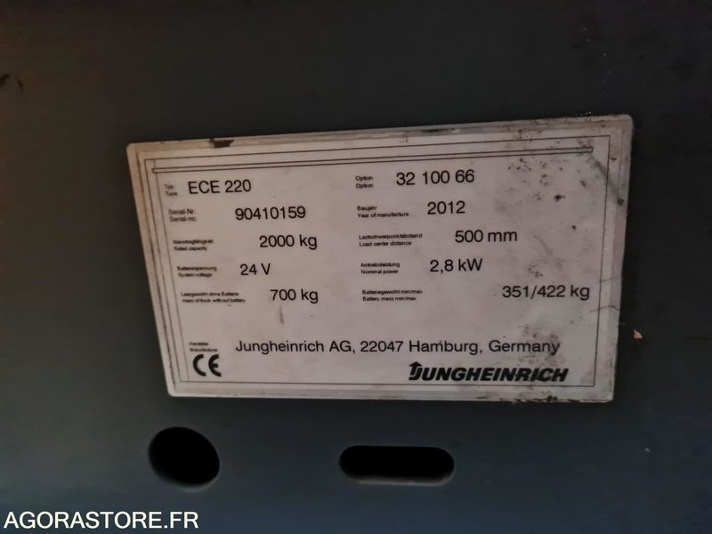 PREPARATEUR DE COMMANDE JUNGHEINRICH ECE220 - 2012 - 2391 HEURES - Погрузочно-разгрузочная техника: фото 2 PREPARATEUR DE COMMANDE JUNGHEINRICH ECE220 - 2012 - 2391 HEURES - Погрузочно-разгрузочная техника: фото 2