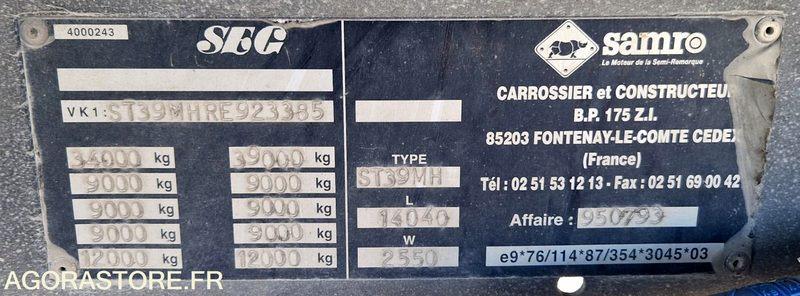 Remorque 3 essieux SAMRO - Полуприцеп: фото 2 Remorque 3 essieux SAMRO - Полуприцеп: фото 2