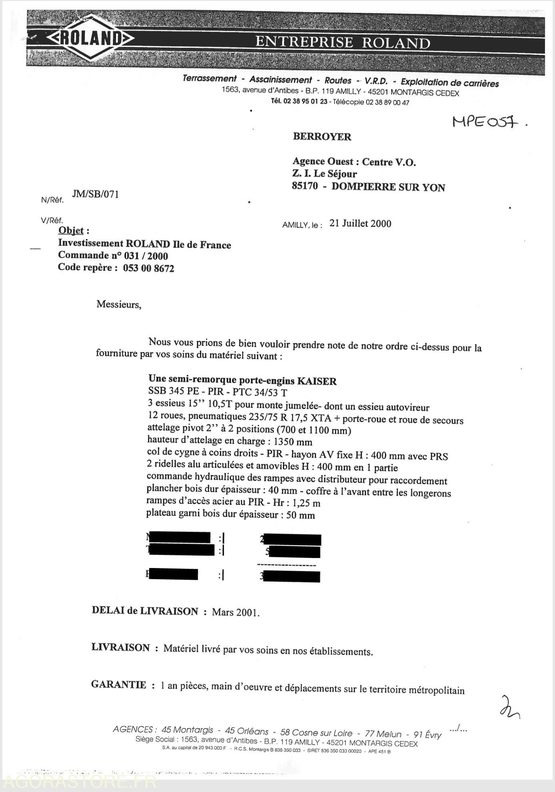 Низкорамный прицеп SEMI-REMORQUE PORTE ENGIN KAISER - 2001 - 128CLW77 (MPE057): фото 17