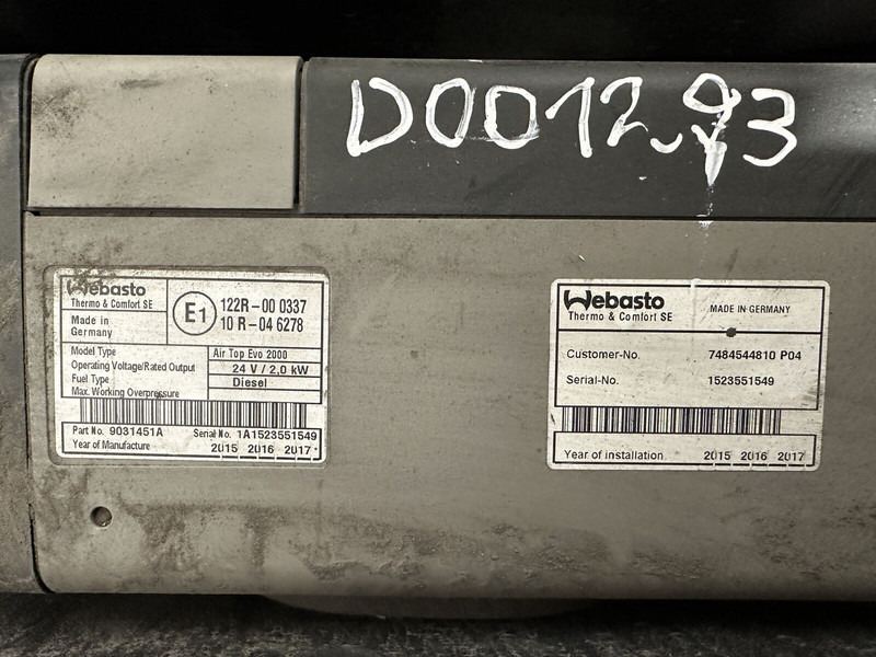 Webasto - Отопление/ Вентиляция для Грузовиков: фото 4 Webasto - Отопление/ Вентиляция для Грузовиков: фото 4