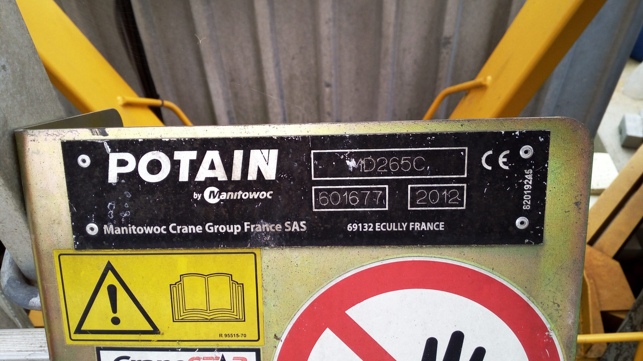 Potain MD 265 - Башенный кран: фото 1 Potain MD 265 - Башенный кран: фото 1