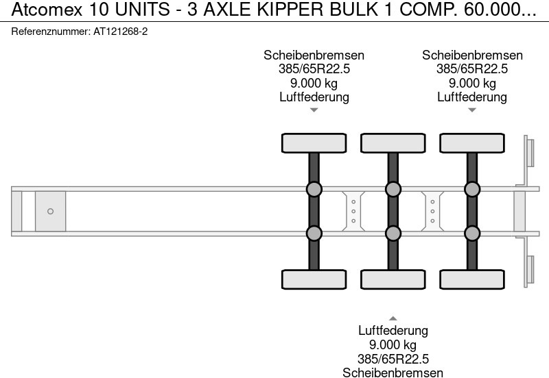 Atcomex 10 UNITS - 3 AXLE KIPPER BULK 1 COMP. 60.000 L BKS 3927C/C1-60 - Полуприцеп-цистерна: фото 5 Atcomex 10 UNITS - 3 AXLE KIPPER BULK 1 COMP. 60.000 L BKS 3927C/C1-60 - Полуприцеп-цистерна: фото 5