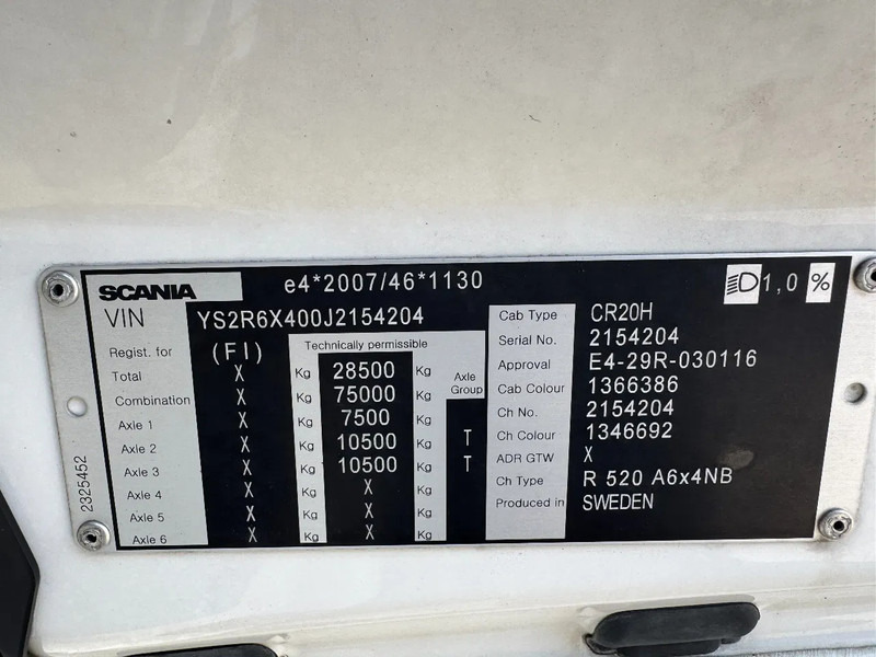 Тягач Scania R520 V8 NGS 6X4 EURO 6: фото 14 Тягач Scania R520 V8 NGS 6X4 EURO 6: фото 14
