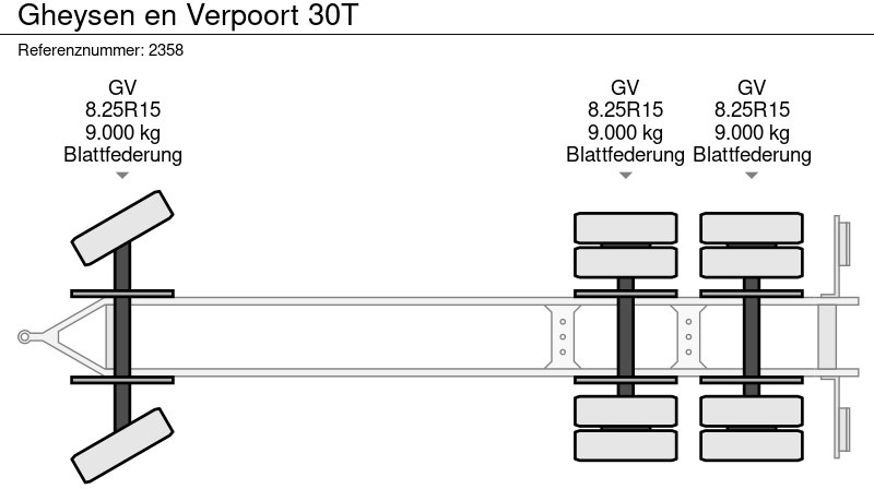 Низкорамный прицеп Gheysen en Verpoort 30T: фото 19