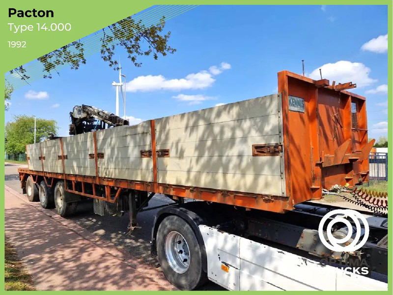 Pacton 3 AS / ROLKRAAN KENNIS TYPE 14.000 / FREINS TAMBOURS / DRUM BRAKES - Полуприцеп бортовой/ Платформа: фото 1 Pacton 3 AS / ROLKRAAN KENNIS TYPE 14.000 / FREINS TAMBOURS / DRUM BRAKES - Полуприцеп бортовой/ Платформа: фото 1