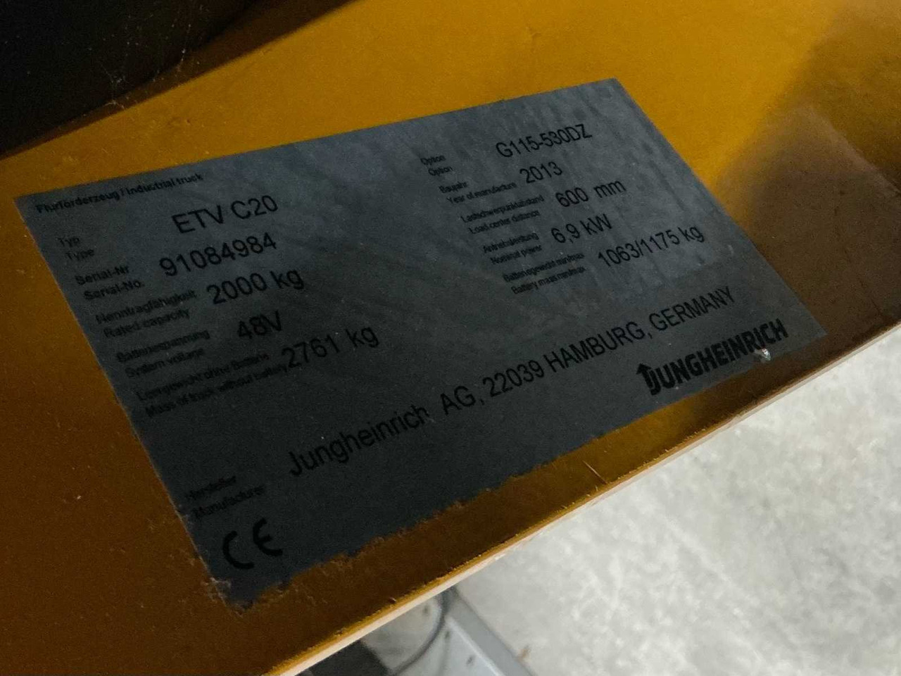 Вилочный погрузчик 2013 JUNGHEINRICH ETV C20 FORKLIFT: фото 35 Вилочный погрузчик 2013 JUNGHEINRICH ETV C20 FORKLIFT: фото 35