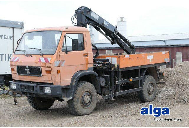 MAN 9.150 4x4, Allrad, Hiab 071 AW, Einzelbereifung - Грузовик бортовой/ Платформа: фото 1 MAN 9.150 4x4, Allrad, Hiab 071 AW, Einzelbereifung - Грузовик бортовой/ Платформа: фото 1