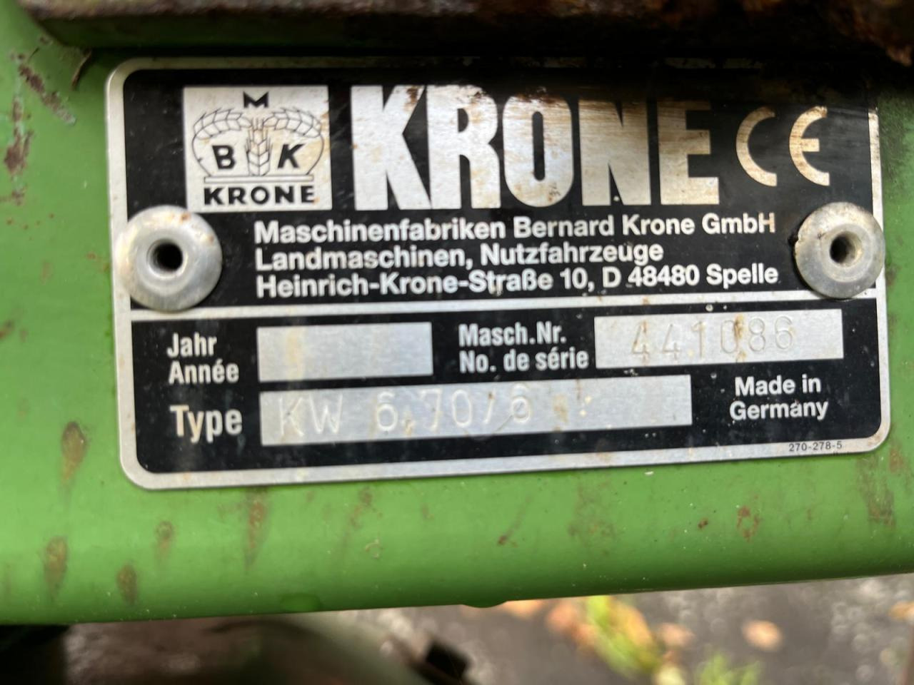 Krone KW 6.70/6 - Сеноворошилка: фото 2 Krone KW 6.70/6 - Сеноворошилка: фото 2