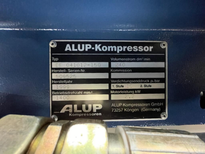 Alup 2.2 kW 240 L / min 10 Bar Elektrische Zuigercompressor op ketel - Воздушный компрессор: фото 3 Alup 2.2 kW 240 L / min 10 Bar Elektrische Zuigercompressor op ketel - Воздушный компрессор: фото 3