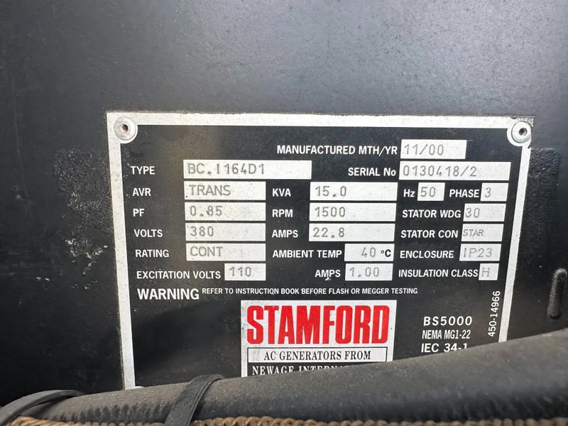 Электрогенератор Atlas-Copco QAS 14 Yanmar Stamford 15 kVA Silent generatorset: фото 11