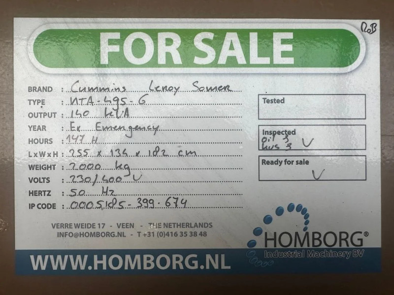 Электрогенератор Cummins 140 kVA Leroy Somer generatorset: фото 12