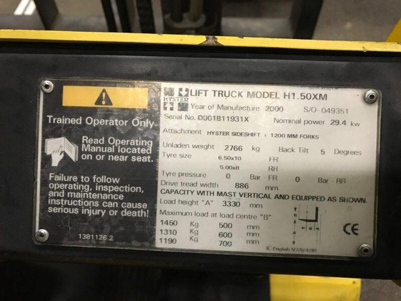 Hyster 1.5 ton Duplex Doorkijkmast Sideshift LPG heftruck - Газовый погрузчик: фото 2 Hyster 1.5 ton Duplex Doorkijkmast Sideshift LPG heftruck - Газовый погрузчик: фото 2