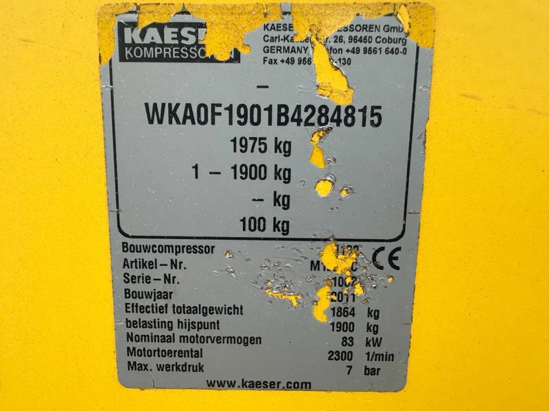 Kaeser M122 Deutz 11.1 m3 / min 10 Bar 83 kW Mobiele Diesel Compressor - Воздушный компрессор: фото 3 Kaeser M122 Deutz 11.1 m3 / min 10 Bar 83 kW Mobiele Diesel Compressor - Воздушный компрессор: фото 3