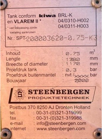 Резервуар для хранения Kiwa IBC Steenbergen 750 liter Dieseltank met handpomp: фото 8
