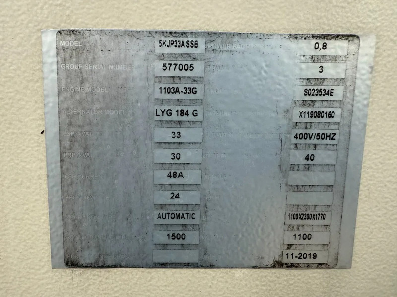 Perkins 1103A-33G 33 kVA Silent generatorset as New ! 231 hours ! - Электрогенератор: фото 3 Perkins 1103A-33G 33 kVA Silent generatorset as New ! 231 hours ! - Электрогенератор: фото 3