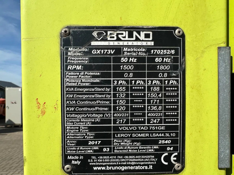 Volvo TAD 753 GE Bruno Leroy Somer 165 kVA Silent Rental generatorset - Электрогенератор: фото 3 Volvo TAD 753 GE Bruno Leroy Somer 165 kVA Silent Rental generatorset - Электрогенератор: фото 3