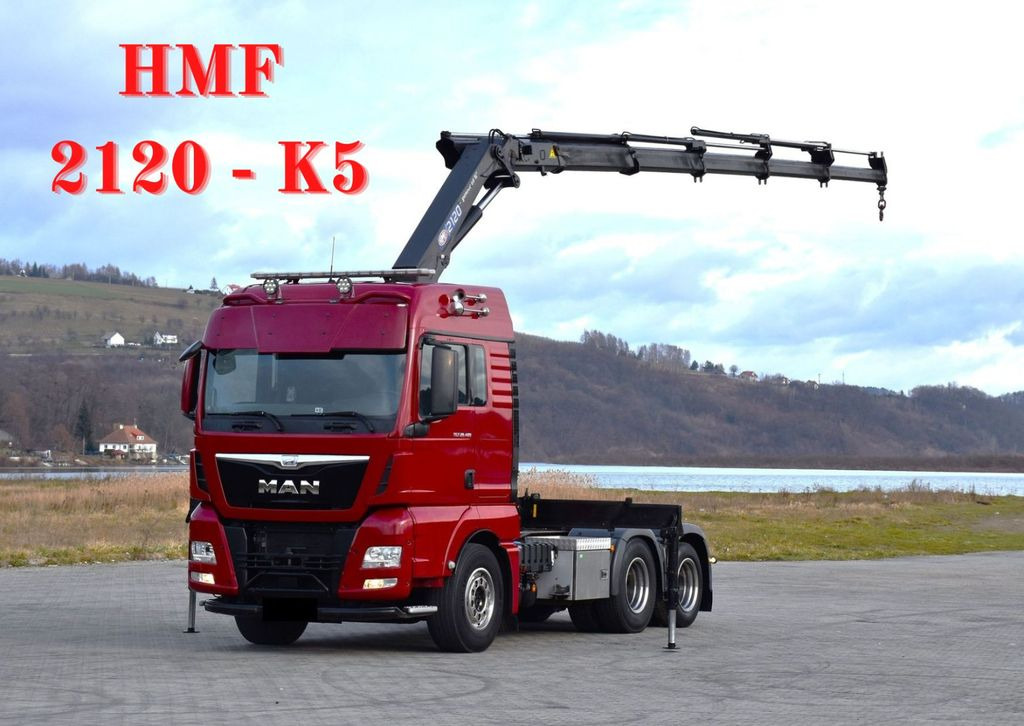 MAN TGX 28.480 Sattelzugmaschine + HMF 2120 K5/FUNK MAN TGX 28.480 Sattelzugmaschine + HMF 2120 K5/FUNK - Автоманипулятор: фото 1 MAN TGX 28.480 Sattelzugmaschine + HMF 2120 K5/FUNK MAN TGX 28.480 Sattelzugmaschine + HMF 2120 K5/FUNK - Автоманипулятор: фото 1