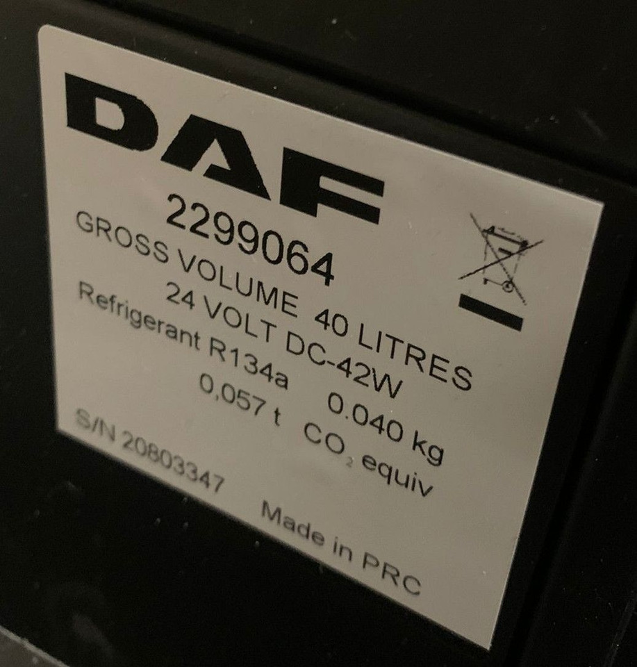 Новый Кабина и интерьер для Грузовиков VRIEZER DAF XF EURO 6 KOELBOX 40 LTR 2133309: фото 9