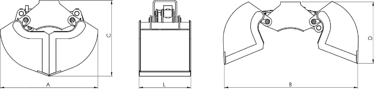 Clamshell bucket with sidewalls BV-L 125 - Грейферный ковш для Кранов-манипуляторов: фото 4 Clamshell bucket with sidewalls BV-L 125 - Грейферный ковш для Кранов-манипуляторов: фото 4