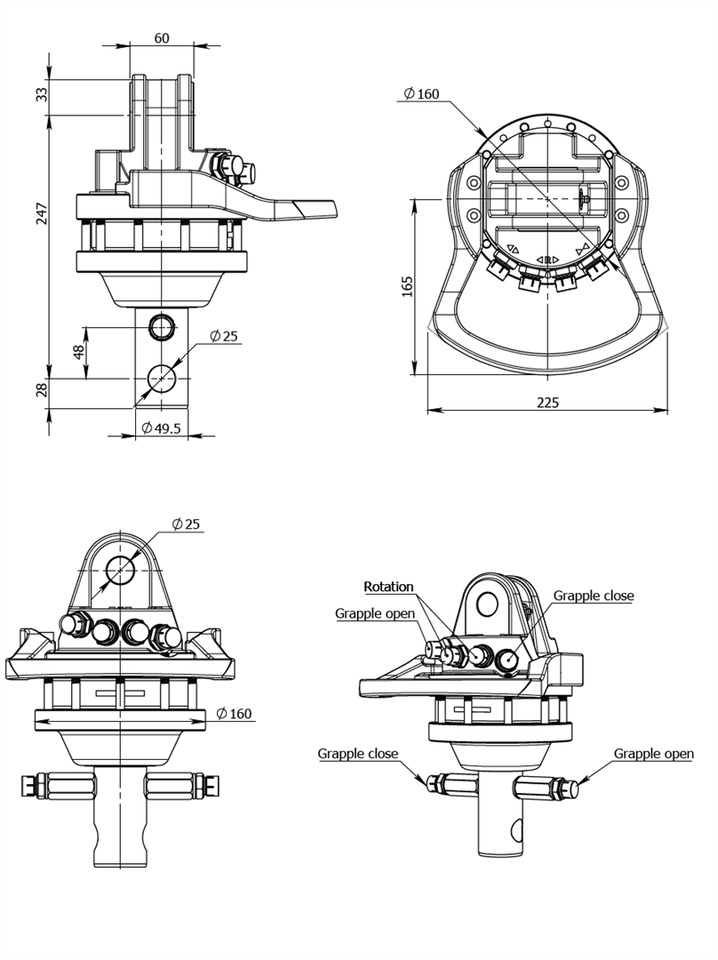 Hydraulic shaft rotator RE-R3C - Гидравлика для Кранов-манипуляторов: фото 3 Hydraulic shaft rotator RE-R3C - Гидравлика для Кранов-манипуляторов: фото 3