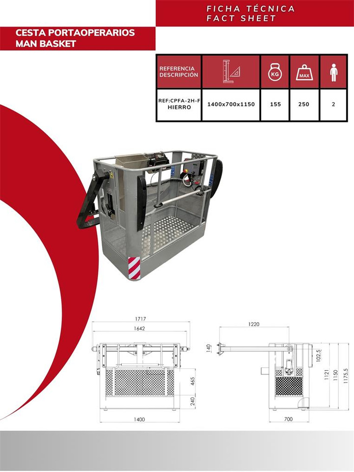 Iron Man Basket CPFA-2H-F - Навесное оборудование для Кранов-манипуляторов: фото 5 Iron Man Basket CPFA-2H-F - Навесное оборудование для Кранов-манипуляторов: фото 5