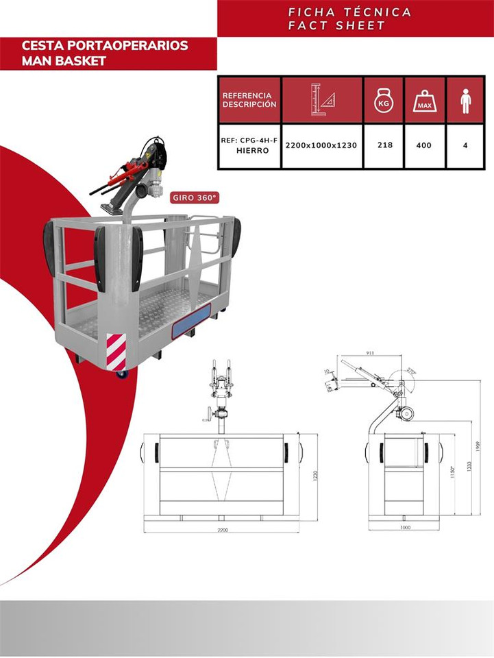 Iron Man Basket CPG-4H-F - Навесное оборудование для Кранов-манипуляторов: фото 4 Iron Man Basket CPG-4H-F - Навесное оборудование для Кранов-манипуляторов: фото 4