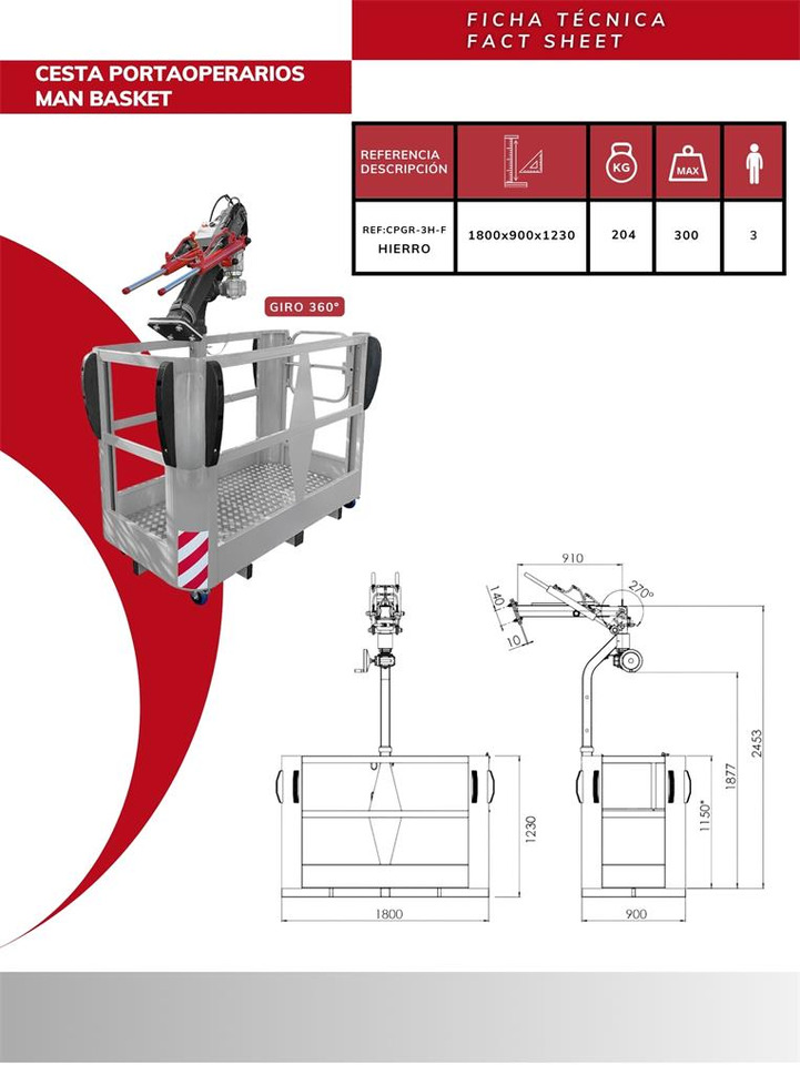 Rotating Iron Work Basket CPGR-3H-F - Навесное оборудование для Кранов-манипуляторов: фото 3 Rotating Iron Work Basket CPGR-3H-F - Навесное оборудование для Кранов-манипуляторов: фото 3