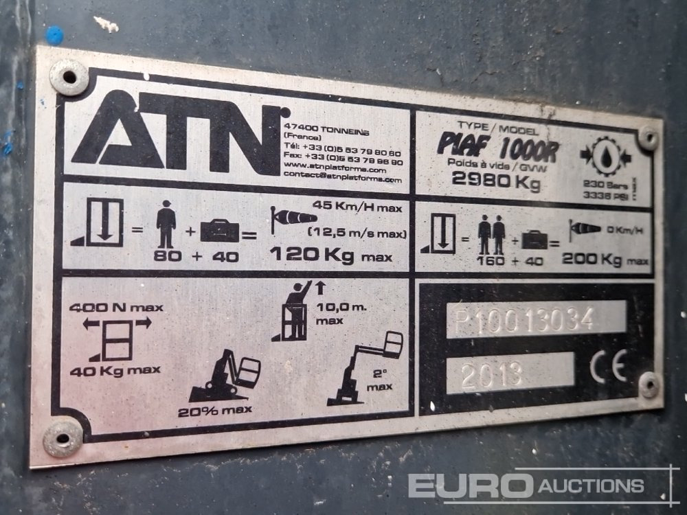 Подъёмник 2013 ATN PIAF 1000R: фото 22 Подъёмник 2013 ATN PIAF 1000R: фото 22