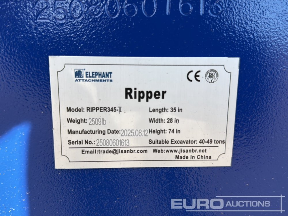 Unused 2025 Elephant RIPPER345-T - Ковш: фото 5 Unused 2025 Elephant RIPPER345-T - Ковш: фото 5