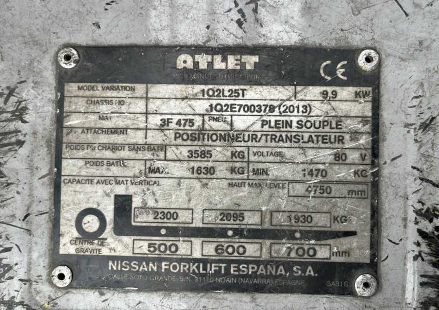 Atlet 1Q2L25T - Электропогрузчик: фото 4 Atlet 1Q2L25T - Электропогрузчик: фото 4