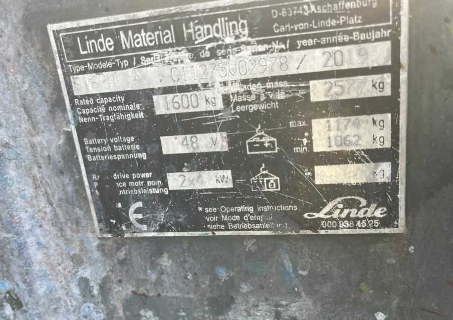 Linde E16PH - Электропогрузчик: фото 4 Linde E16PH - Электропогрузчик: фото 4