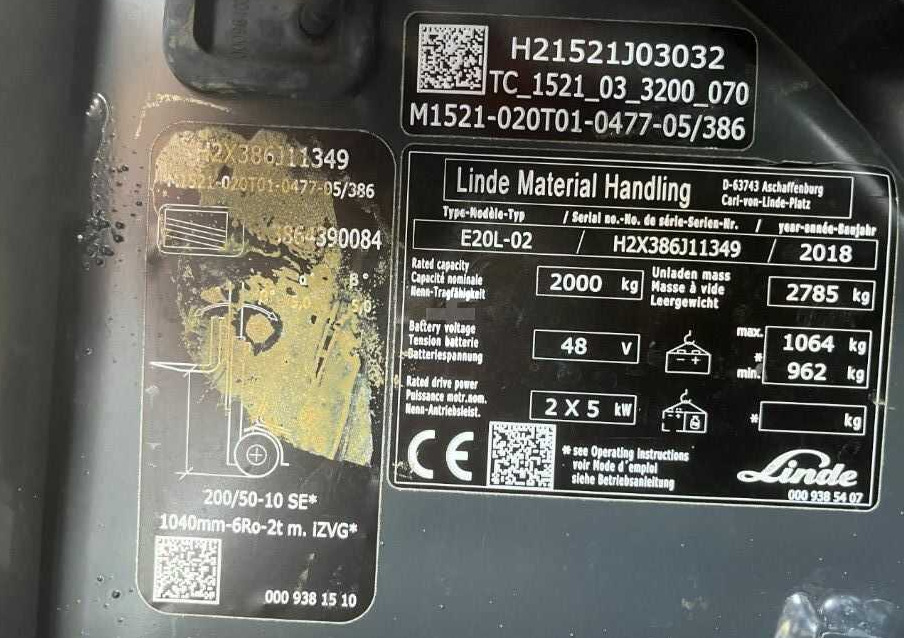 Linde E20L-02 - Электропогрузчик: фото 4 Linde E20L-02 - Электропогрузчик: фото 4