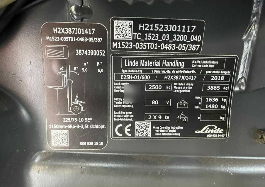 Linde E25H-01/600 - Электропогрузчик: фото 4 Linde E25H-01/600 - Электропогрузчик: фото 4