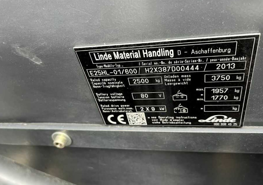 Linde E25HL-01/600 - Электропогрузчик: фото 4 Linde E25HL-01/600 - Электропогрузчик: фото 4