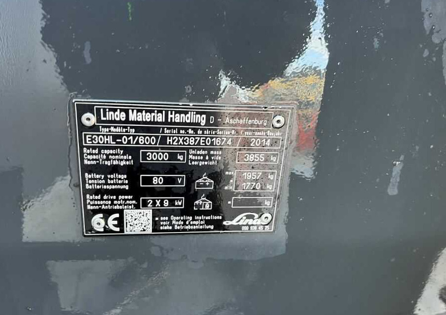 Linde E30HL-01/600 - Электропогрузчик: фото 4 Linde E30HL-01/600 - Электропогрузчик: фото 4