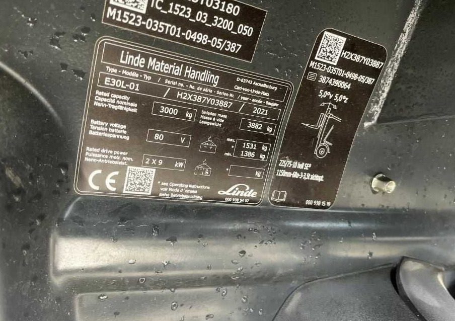 Linde E30L-01 - Электропогрузчик: фото 4 Linde E30L-01 - Электропогрузчик: фото 4