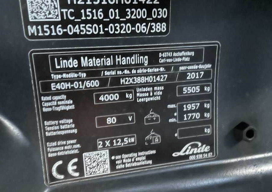 Linde E40H-01/600 - Электропогрузчик: фото 1 Linde E40H-01/600 - Электропогрузчик: фото 1