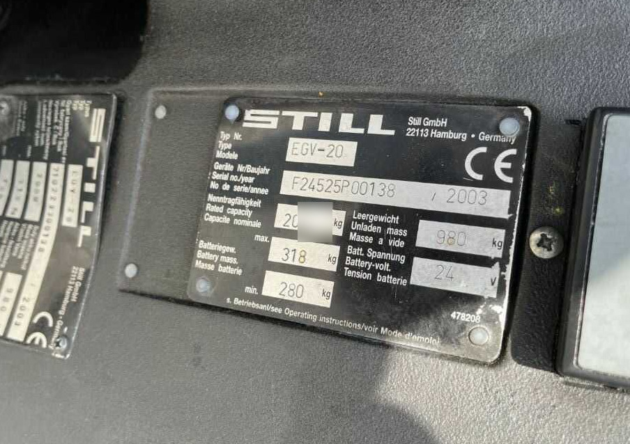 Still EGV20 - Штабелер: фото 5 Still EGV20 - Штабелер: фото 5